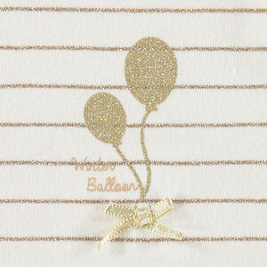 Sous-pull en jersey avec fines rayures dorées et noeud satiné 