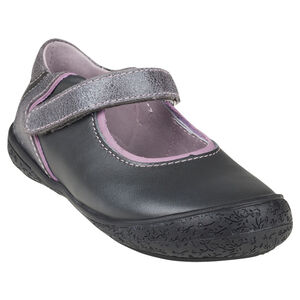 Babies grises en cuir à scratch 