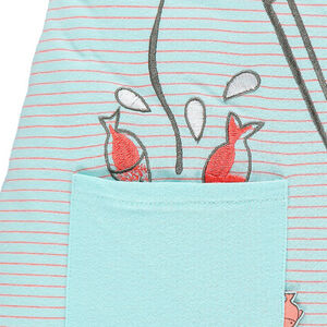 Turbulette rayée en jersey avec hippopotame brodé 