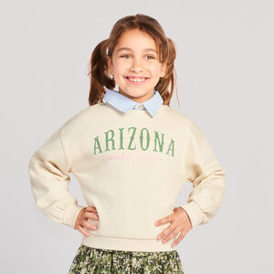 Sweat molleton uni fantaisie fille 