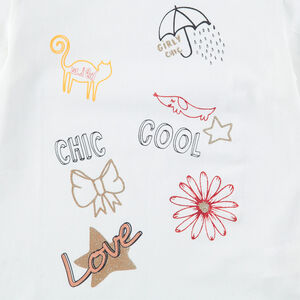 Tee-shirt manches courtes avec motif fantaisie printé 