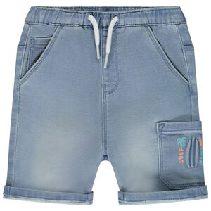 Bermuda effet denim avec poches et print embossé pour bébé garçon 