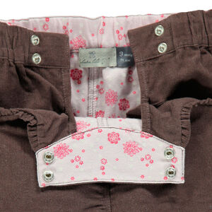 Pantalon en velours doublé jersey avec broderies 