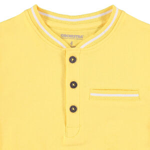 Polo manches courtes en coton avec détails en bord-côte 