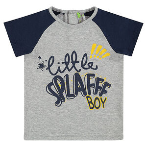 Tee-shirt manches raglan avec inscription printée 