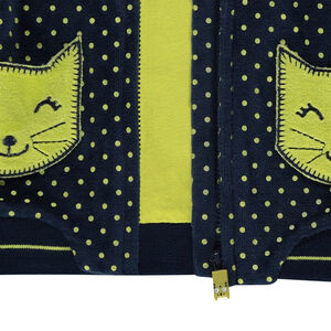 Jogging en velours à pois et poches forme chat 