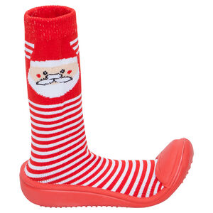 Chaussons chaussettes en tricot motif Père Noel 