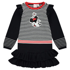 Robe manches longues en tricot avec badge Minnie Disney 