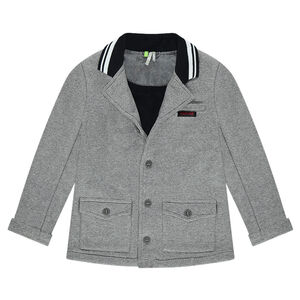 Veste en molleton style blazer avec col fantaisie 