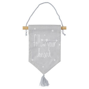 Drapeau avec imprimé géométrique et pompon 