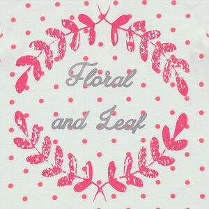 Tee-shirt manches courtes avec pois all-over et motif printé sur le devant 