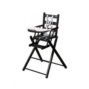 Chaise haute extra pliante Sarah – Laqué noir 