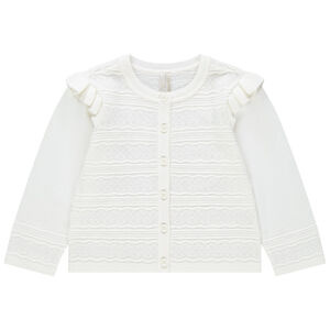 Gilet en maille fantaisie et volants 