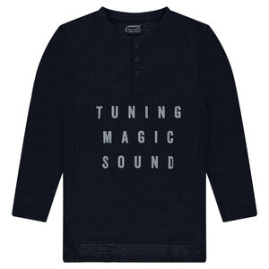 Junior - Tee-shirt long en jersey fantaisie avec texte en relief 