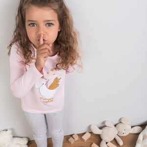 Pyjama en jersey avec licorne pailletée printée 