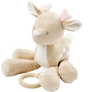 Peluche musicale biche - Velours - Fanfan - Beige -28 cm 