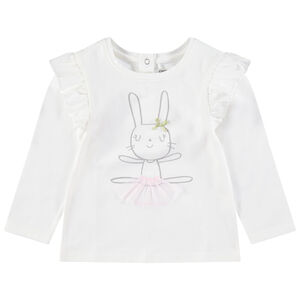 T-shirt manches longues en jersey avec lapin en tutu printé 