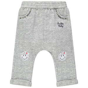 Pantalon en maille fantaisie avec prints Smiley 