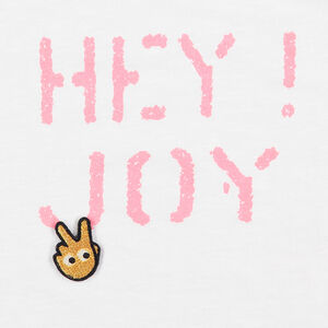 Tee-shirt manches longues en jersey avec message printé et galons frangés 