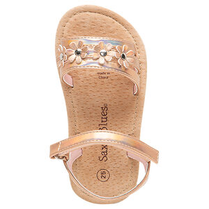 Nu-pieds avec brides irisées et fleurs du 24 au 27 