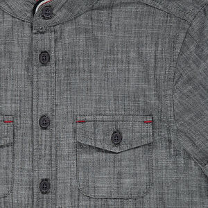 Junior - Chemise manches courtes effet chambray à poches 