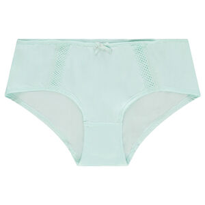 Shorty en coton avec empoiècements ajourés et noeud 