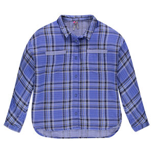 Junior - Chemise à carreaux en coton fantaisie 