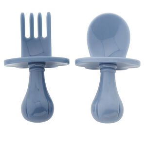Lot de 2 couverts ergonomiques montessori Miamix bleu 