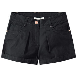 Junior - Short en twill uni détails en métal rose doré 