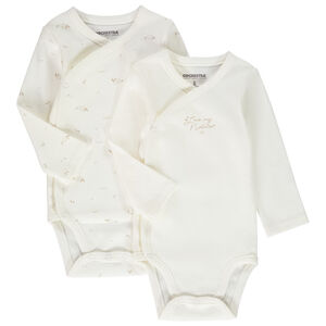 Lot de 2 bodies manches longues fantaisie pour bébé 