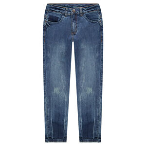 Junior - Jeans effet used à poches et ombres de poches 