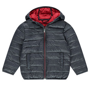 Doudoune light* matelassée à capuche avec housse printée 