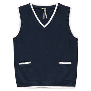 Pull sans manches avec col V 