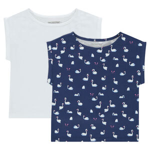 Lot de 2 Tee-shirt manches courtes forme boîte en jersey  