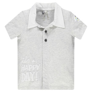 Polo manches courtes avec ouverture pressionnée devant 