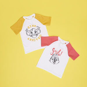 T-shirt manches courtes raglan en jersey print Tic & Tac Disney pour bébé garçon 