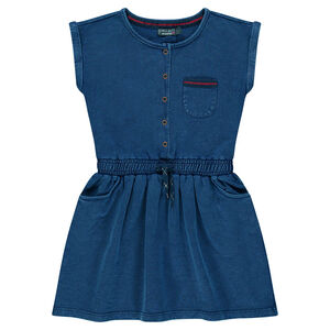 Junior - Robe manches courtes en molleton slub  