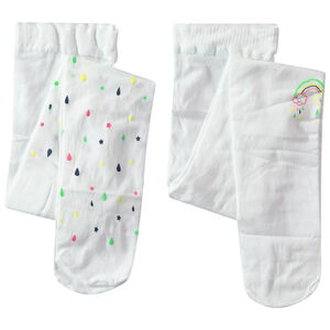 Lot de 2 collants fins avec imprimés colorés  