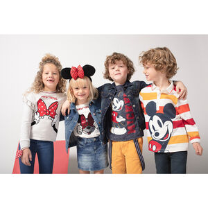 Polo manches longues en jersey rayé print Mickey Disney 