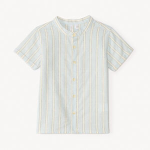 Chemise manches courtes col mao à rayures pour bébé garçon 