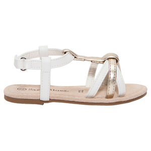 Nu-pieds blancs et dorés 