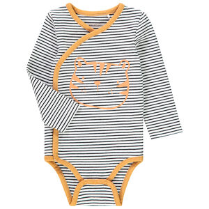 Body manches longues à rayures et tête de tigre pour bébé garçon 