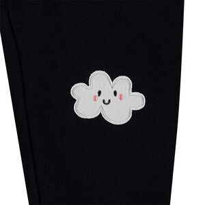 Legging en jersey avec noeud brillant cousu et nuages patchés 