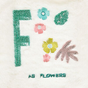 Sweat en fausse fourrure avec motifs brodés et sequins 