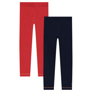 Lot de 2 leggings en jersey unis avec print doré 