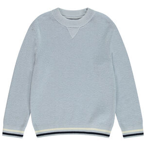 Pull en tricot uni effet nid d'abeille garçon 