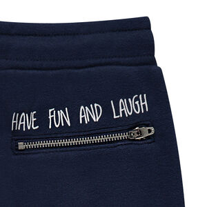 Pantalon de jogging en molleton fantaisie avec zips et messages printés 