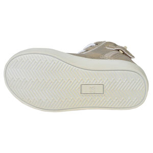 Bottillons dorés à lacets et strass 