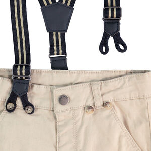 Pantalon en coton avec bretelles élastiquées amovibles 