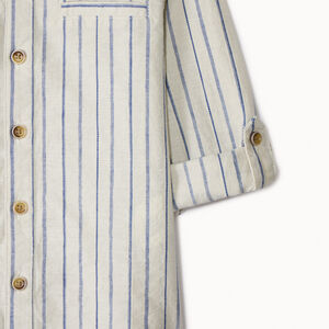 Chemise rayée à manches longues rétractables pour bébé garçon 